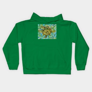 Cute Slider Turtle Swimming by Robert Phelps Kids Hoodie